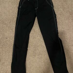 Black Pants with White Stitching